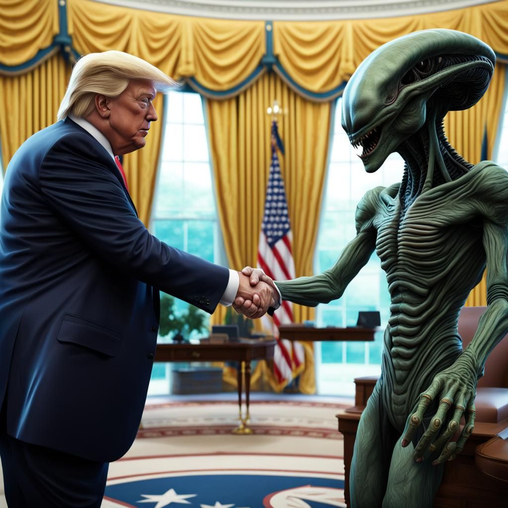 Alien Meets President: A Matte Painting