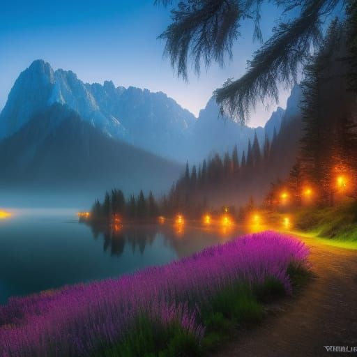 Magical Land: Expressionist Oil Painting in 8K