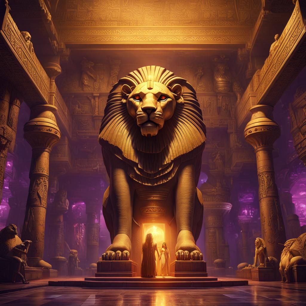 Underworld Map Protected by Egyptian Lions