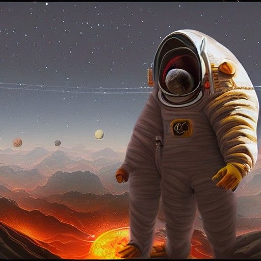 Detailed Matte Painting of a Space Potato Man