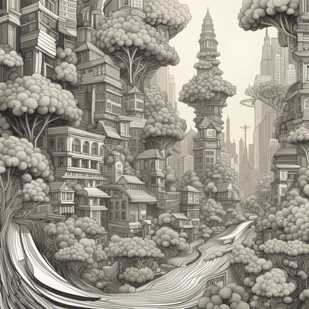 Cityscape to Forest: A Zentangle-Inspired Transformation