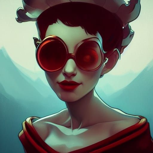 Hyperdetailed Cuphead Portrait in Art Nouveau Style