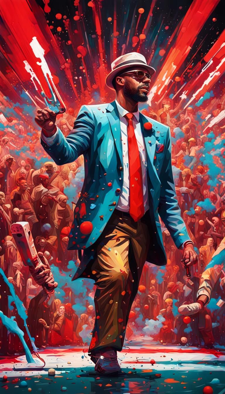 Exciting Red Carpet Event in Graffiti Art Style