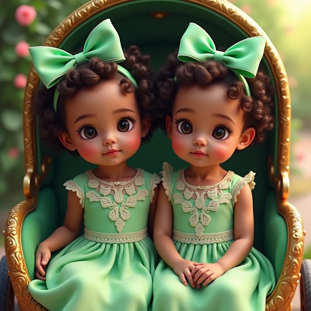 Twin Girls in Stroller: Fantasy Concept Art