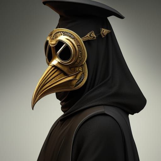 Plague Doctor in Raven Masquerade Mask
