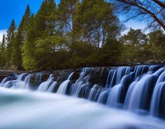AI Interpretation of Stars as Waterfall
