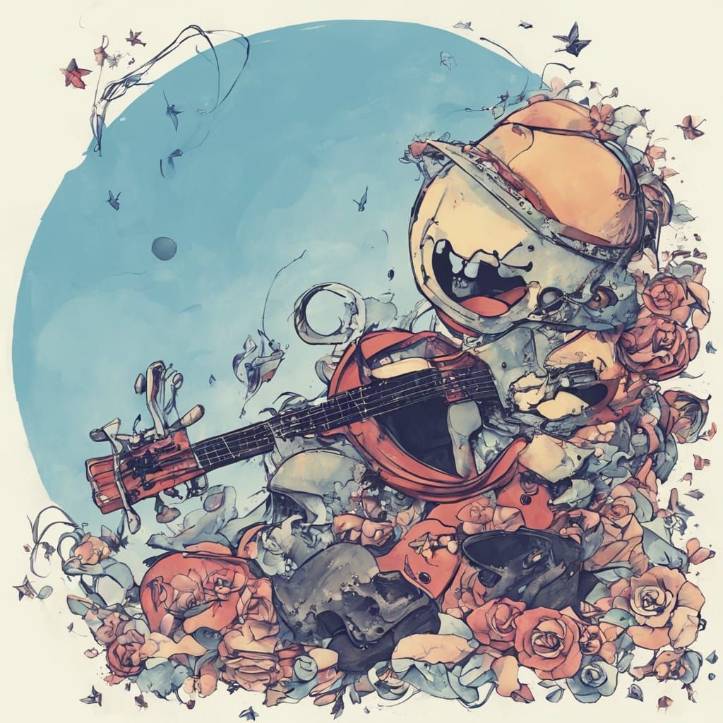 Soulful Blues Musician Lost in Rhythm and Melody