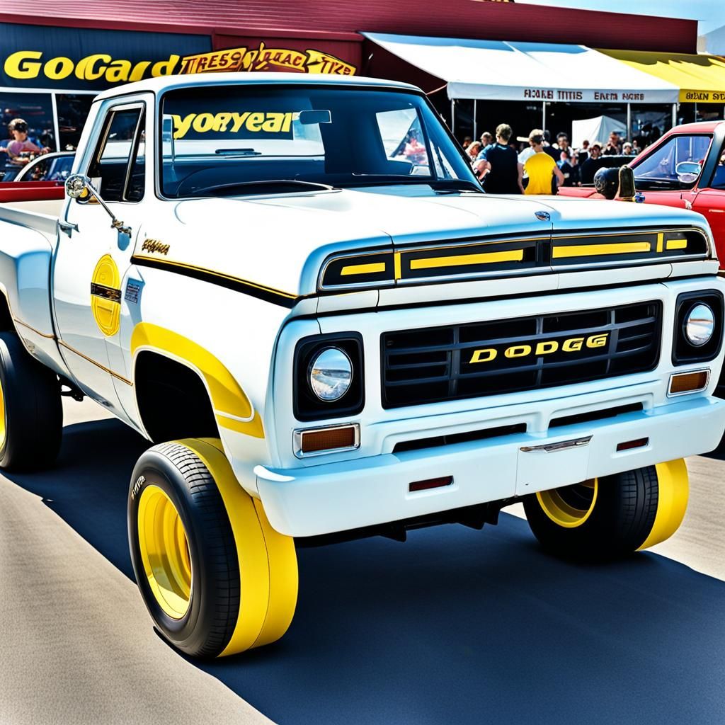 Custom 1989 Dodge D100 Racing Truck, Matte Painting
