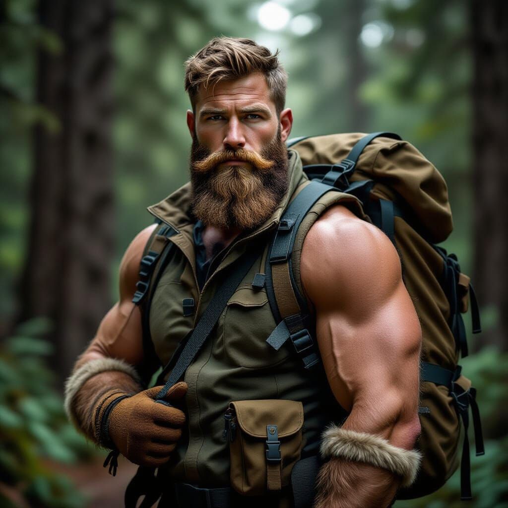 Muscular Forest Ranger in Cinematic Style