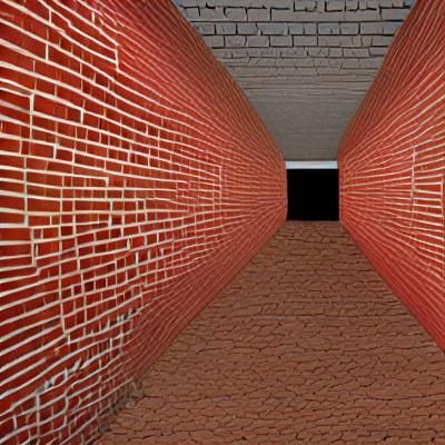Retro 32-bit Ancient Hallway with Brick Walls