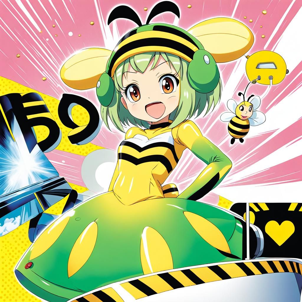 Maya the Bee in Latex: Kawaii Manga Style