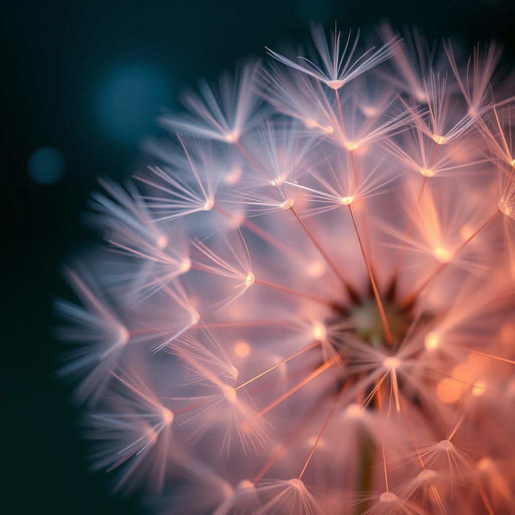 Whimsical Dandelion Seeds Dance in Ethereal Breeze