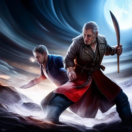 Hyperrealistic Fight Scene in Sharp Focus