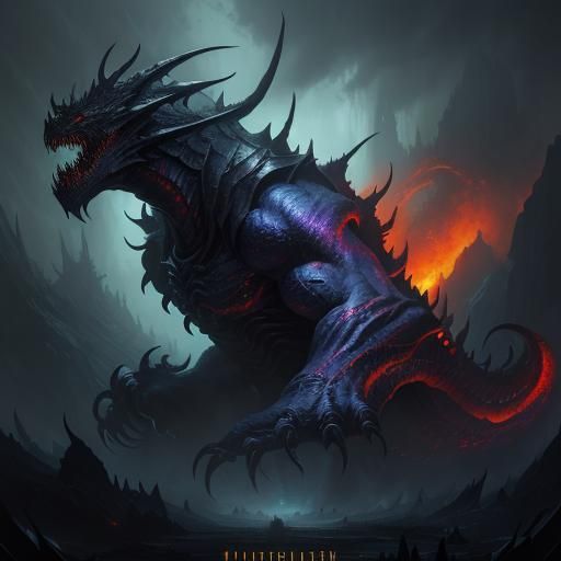 Demonic Hydra Dragon Concept Art