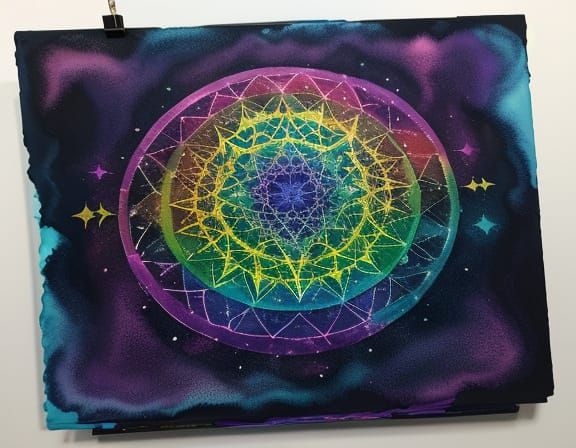 Galaxial Tulle: Rainbow Alcohol Ink Surrealism