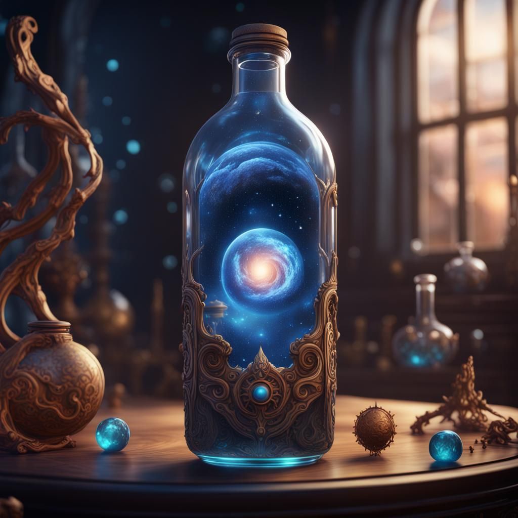 Nova Universe in a Bottle: Detailed Matte Painting