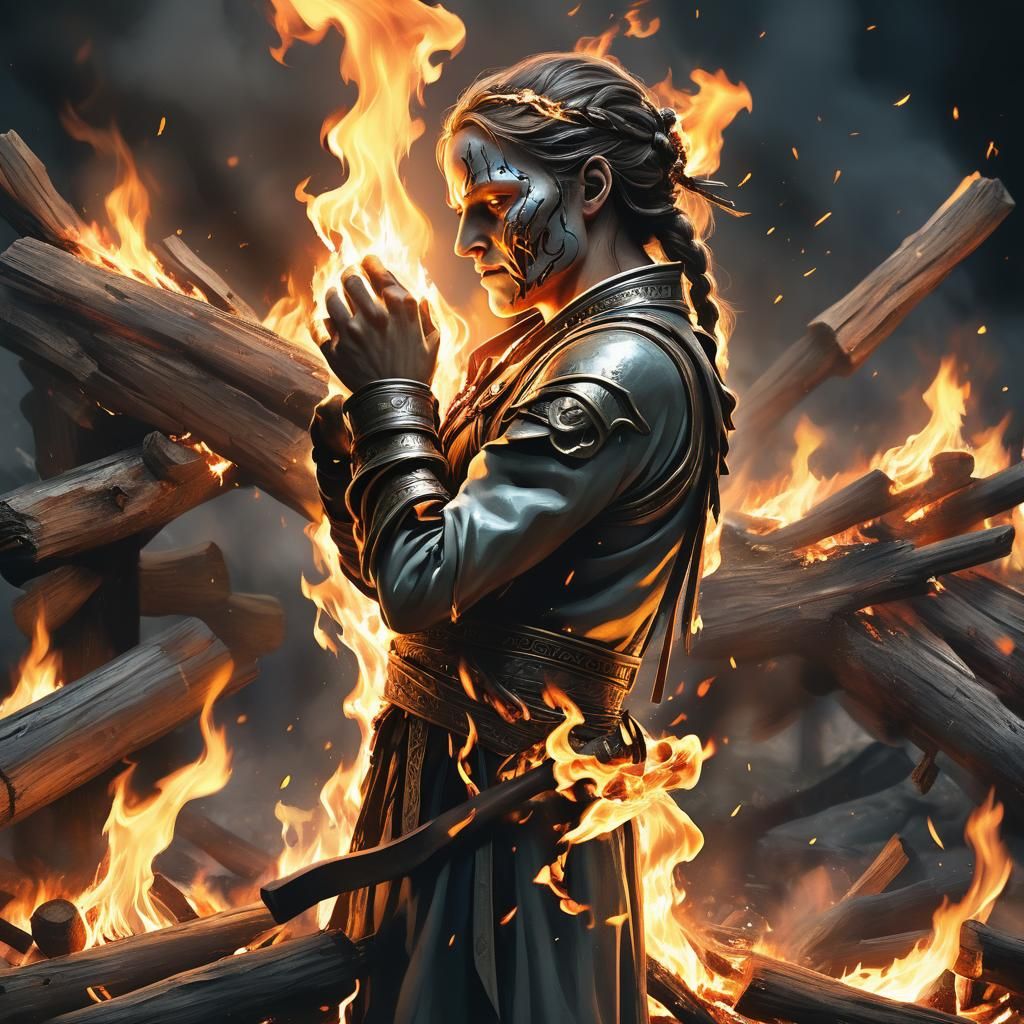 Dramatic Face in Colorful Hyperrealistic Splash Art