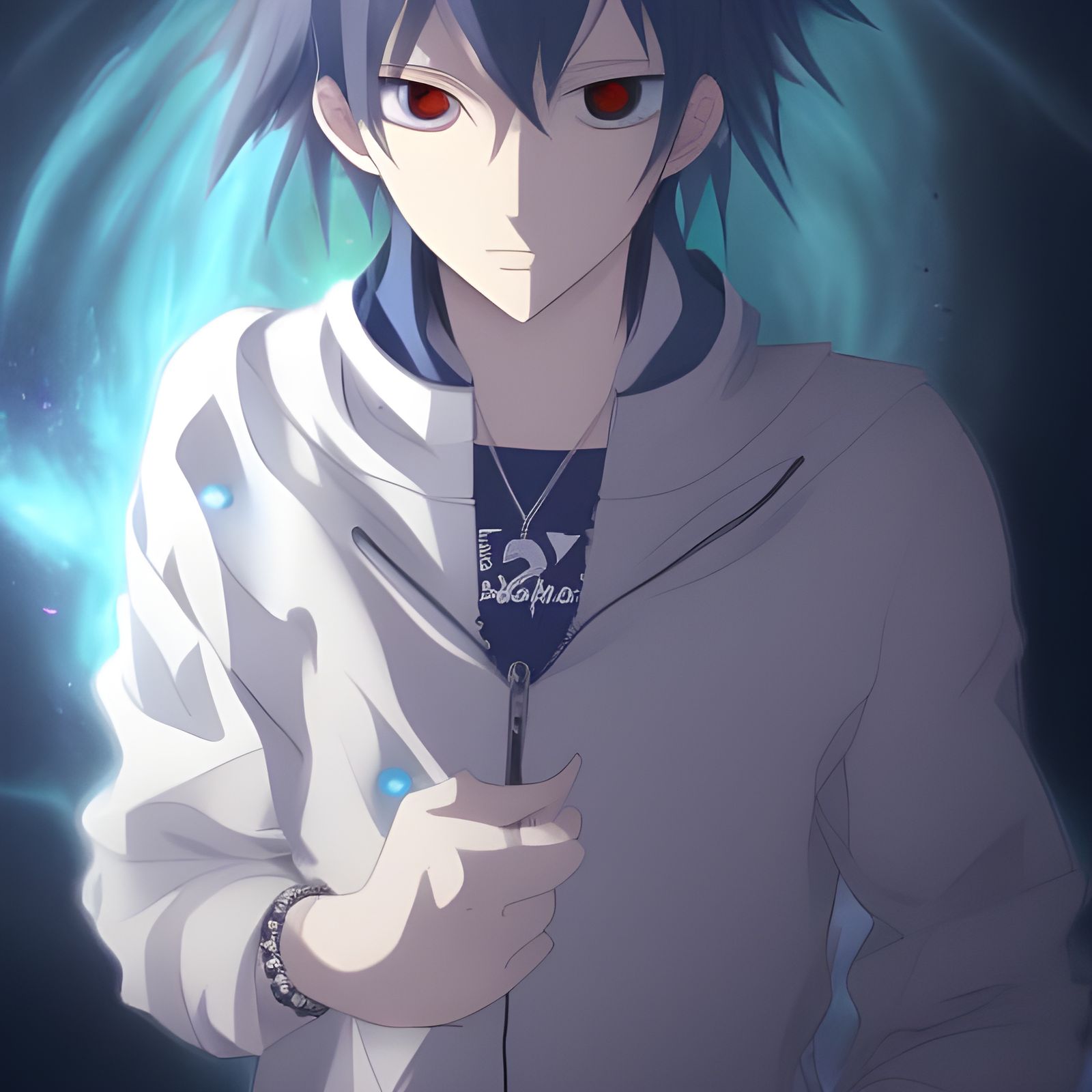 Anime Style Character with Lightning Effect