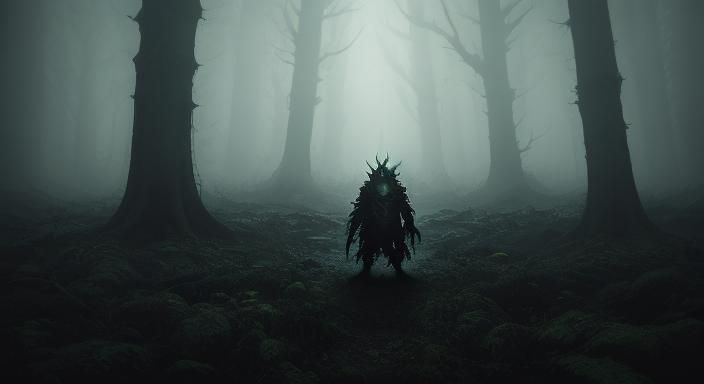 Macro Horror: Hobgoblin Emerges in Misty Forest
