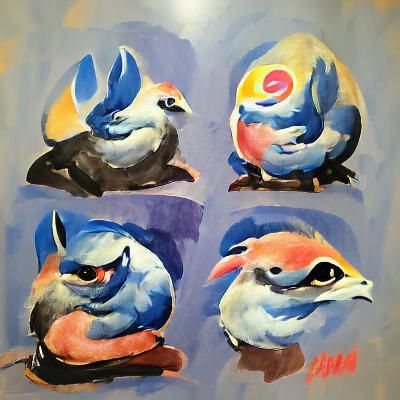 Borb Illustration in Gouache Style