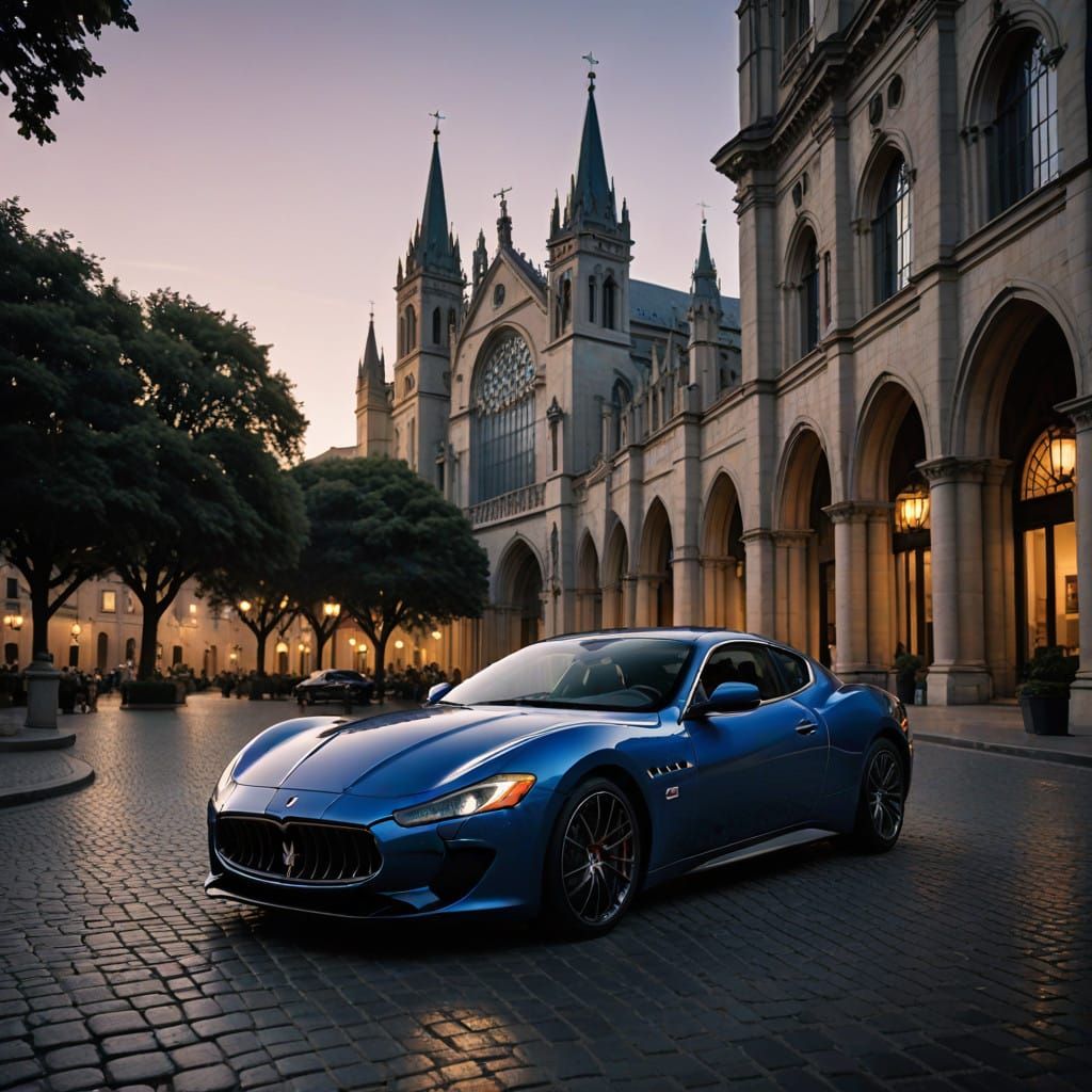 Luxury Maserati MC20 on Historic Cathedral Plaza