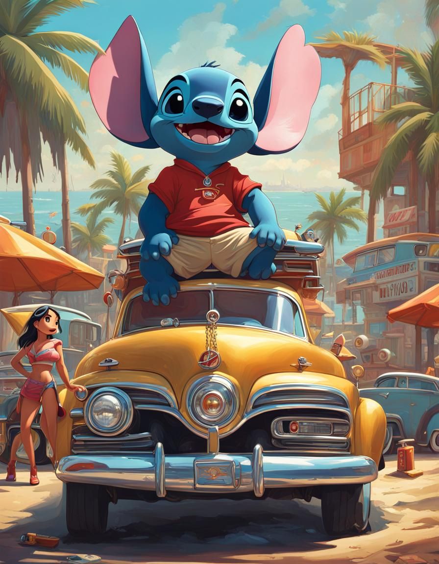Stitch on vacation