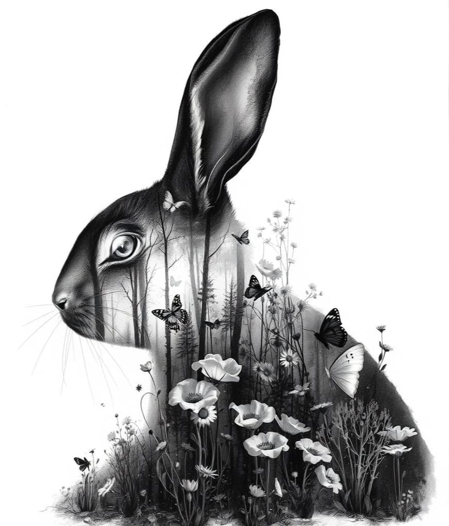 Rabbit double exposure