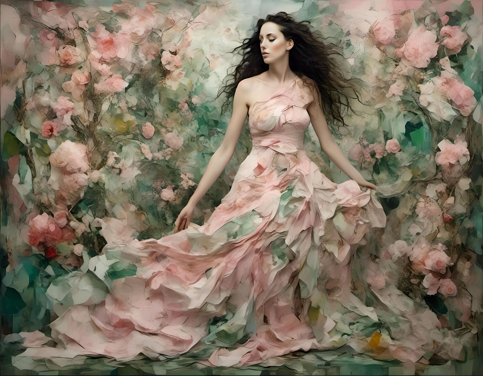 Feminine Scent Garden in Lyrical Abstraction Style