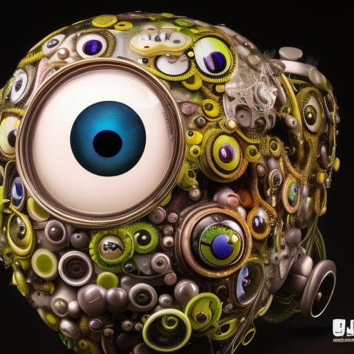Steampunk Eyeballs in Surrealist Style