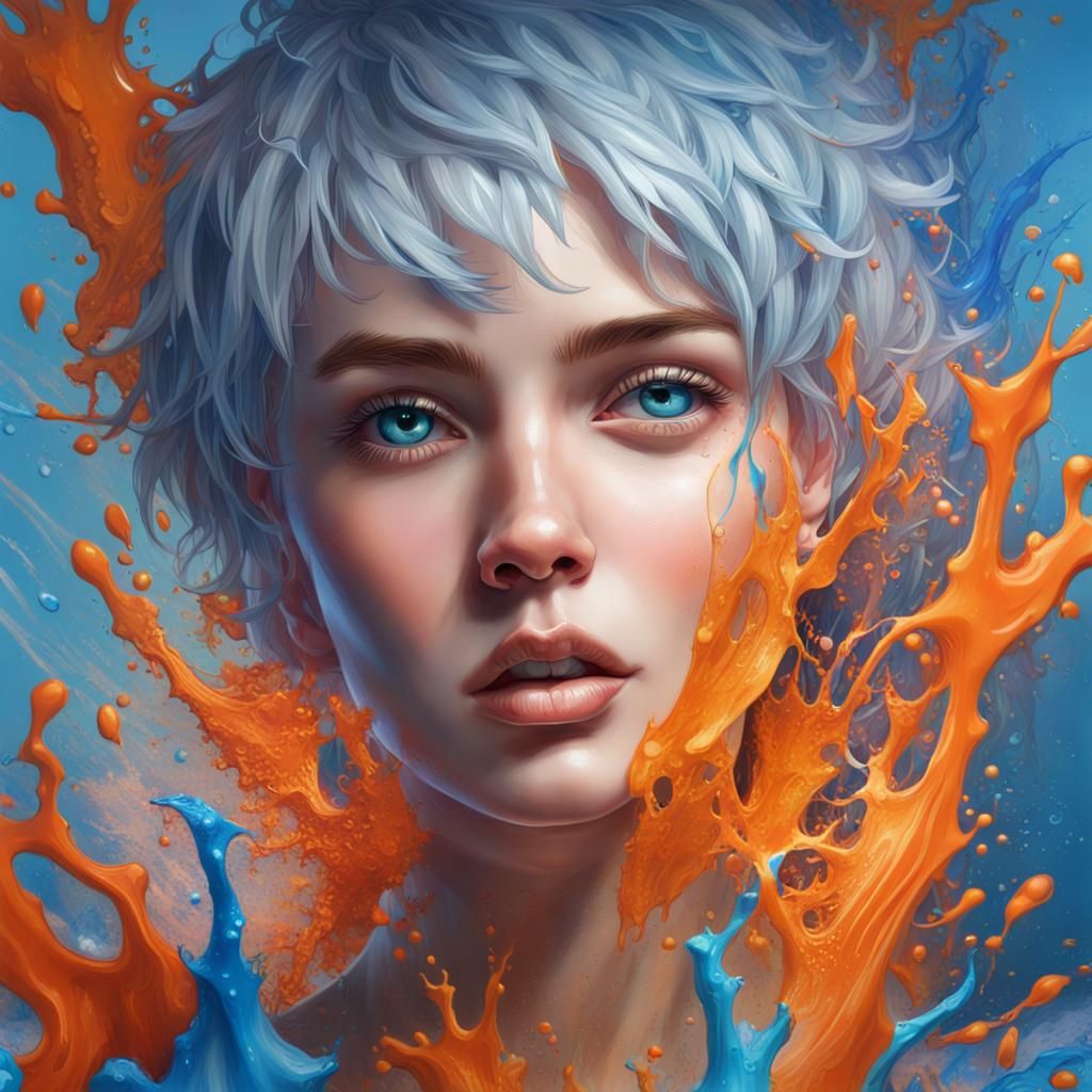Woman with Silver Hair in Detailed Fantasy Art