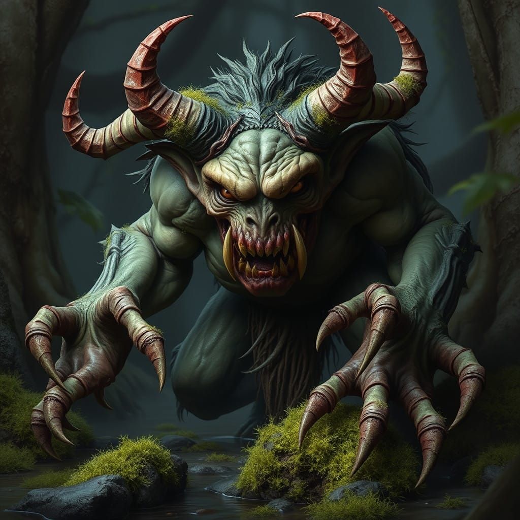 Demonic Swamp Imp of Decay in Dungeons and Dragons Style