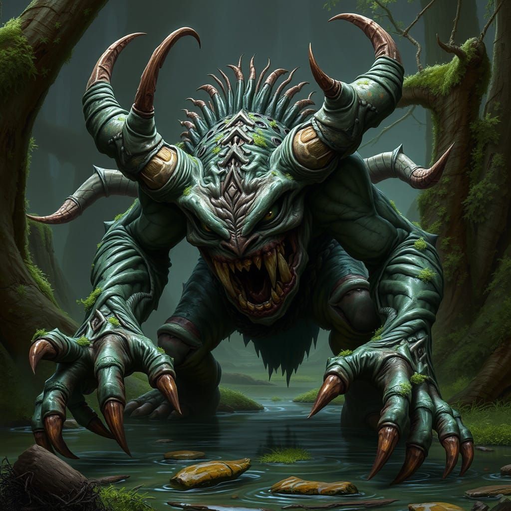 Demonic Swamp Imp in Dungeons and Dragons Style
