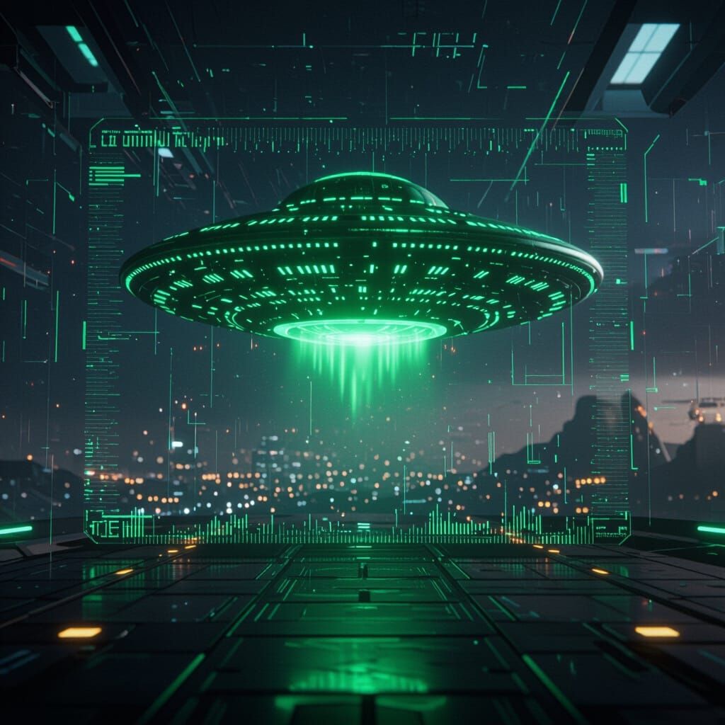 UFO Signal Detected on Futuristic Radar Screen