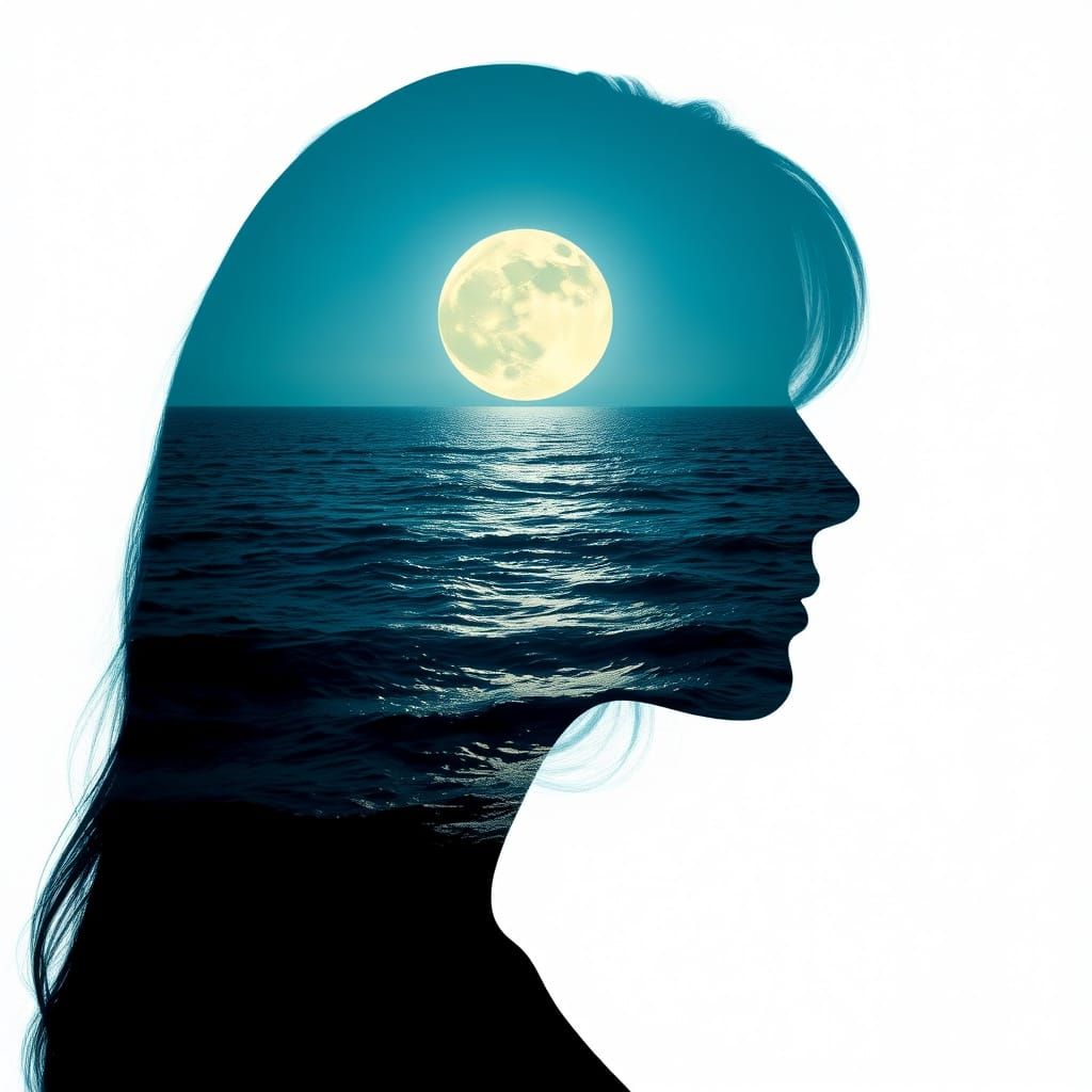 Luminous Moonlit Goddess Rises from the Ocean