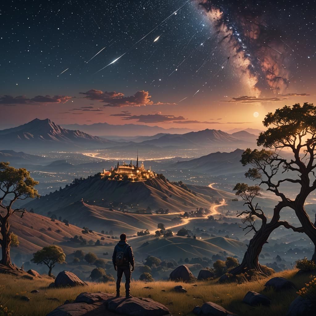 JOEYWOOD Sign at Night in Detailed Matte Painting