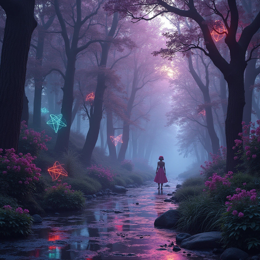 Psychedelic Dreamscape: A Mystical Vision in Vibrant Colors