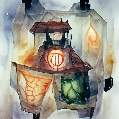 Watercolor Lantern Concept Art Illustration