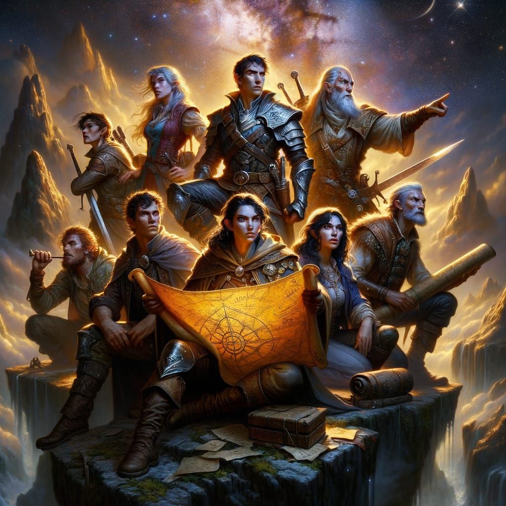 Fantasy Explorers on the Brink of Adventure