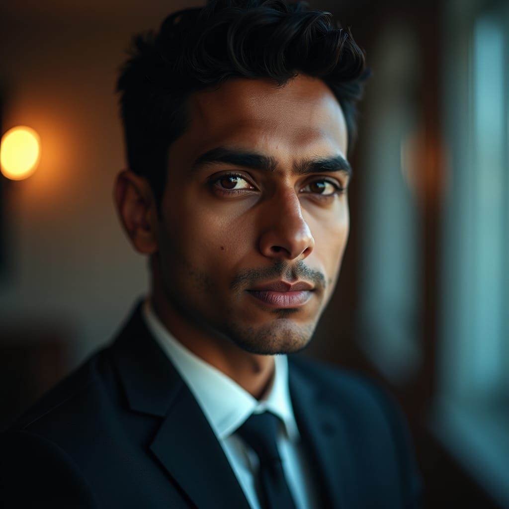 Cinematic Portrait of Young Indian Professional