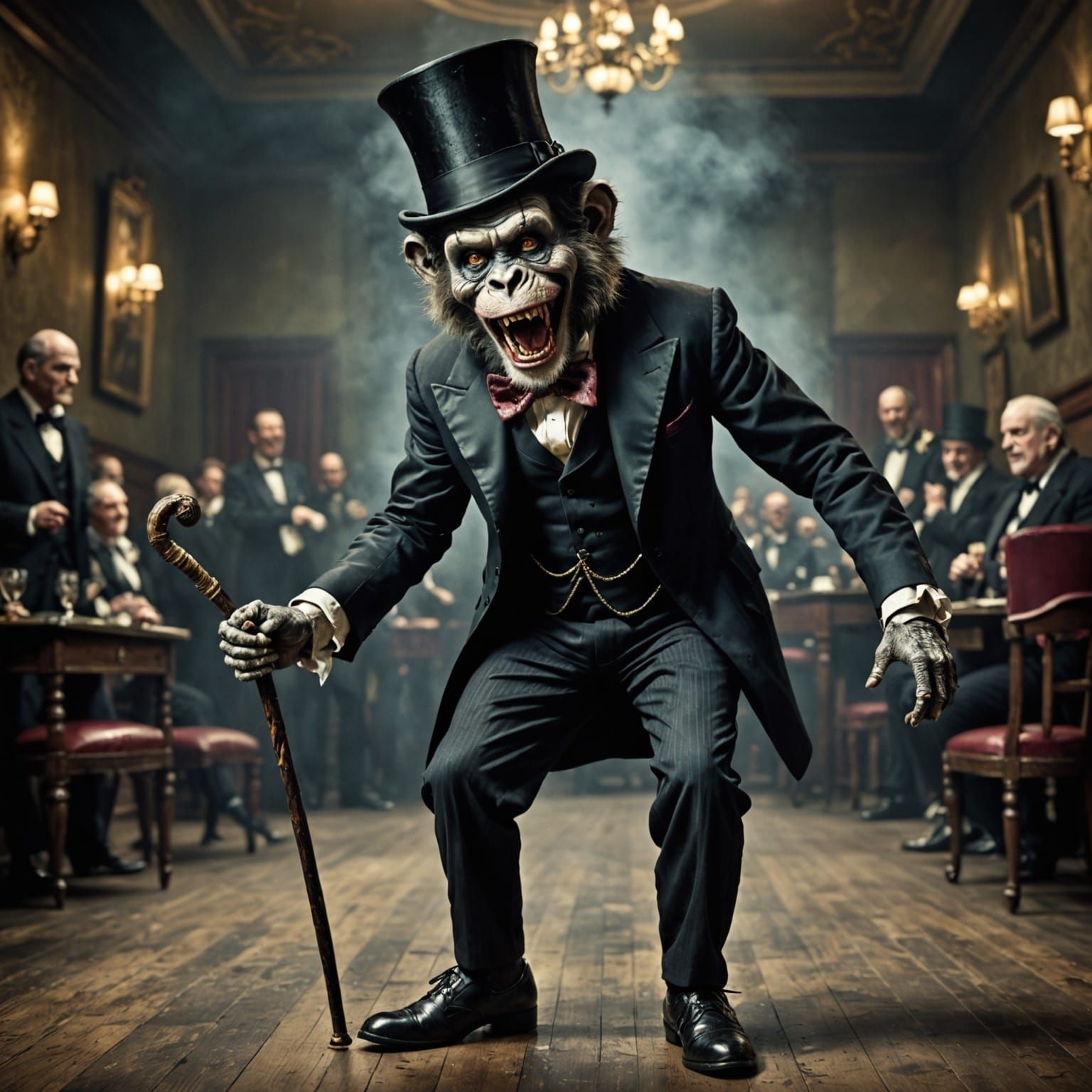 Zombie Monkey Clown Tap Dancer in Tuxedo