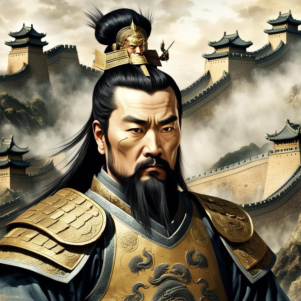 Qin Shi Huang Portrait in Intricate Armor