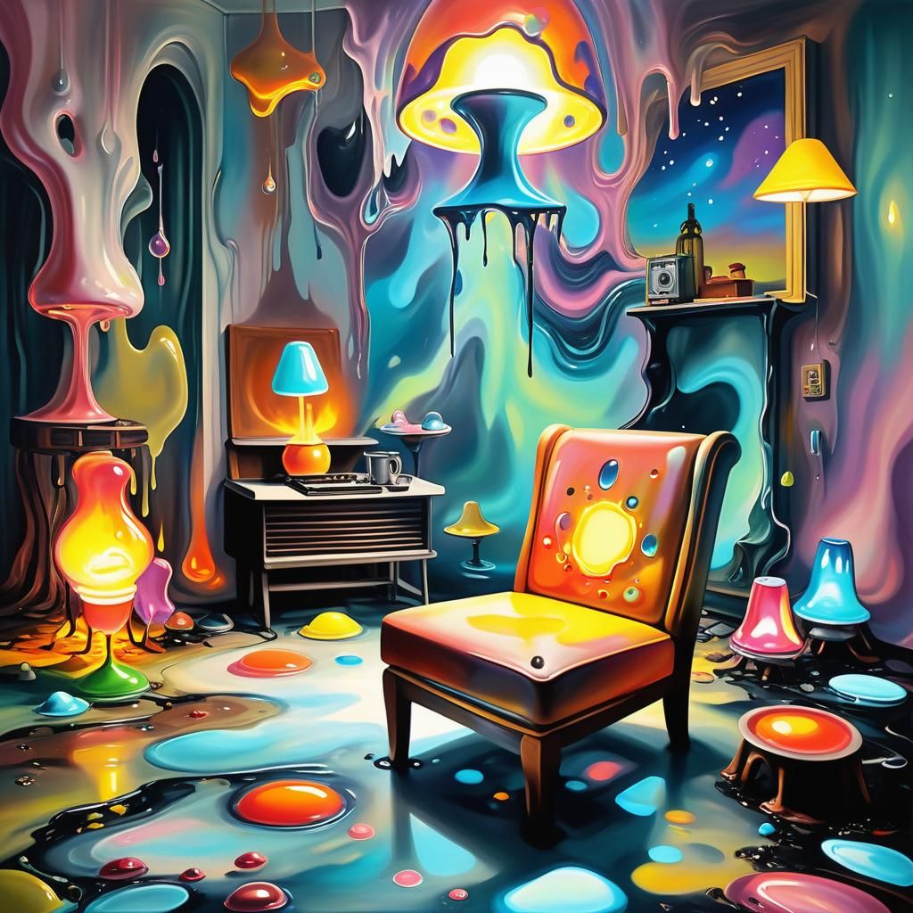 Dreamy Oil Painting of a Surreal Wonderland