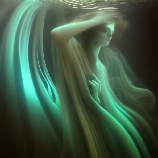 Ethereal Sea Goddess in Art Deco Style