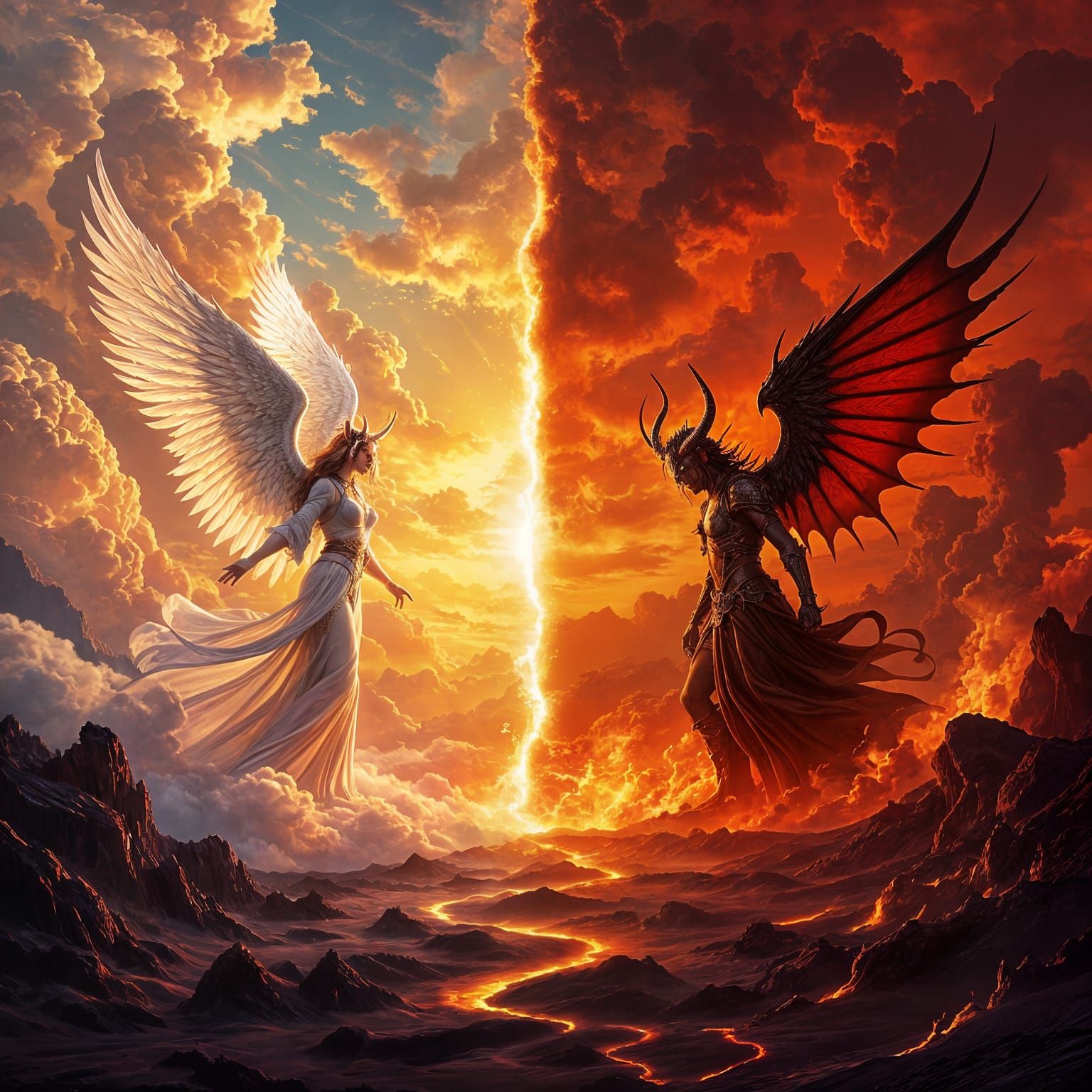 Heaven and Hell Divided: A Split Image