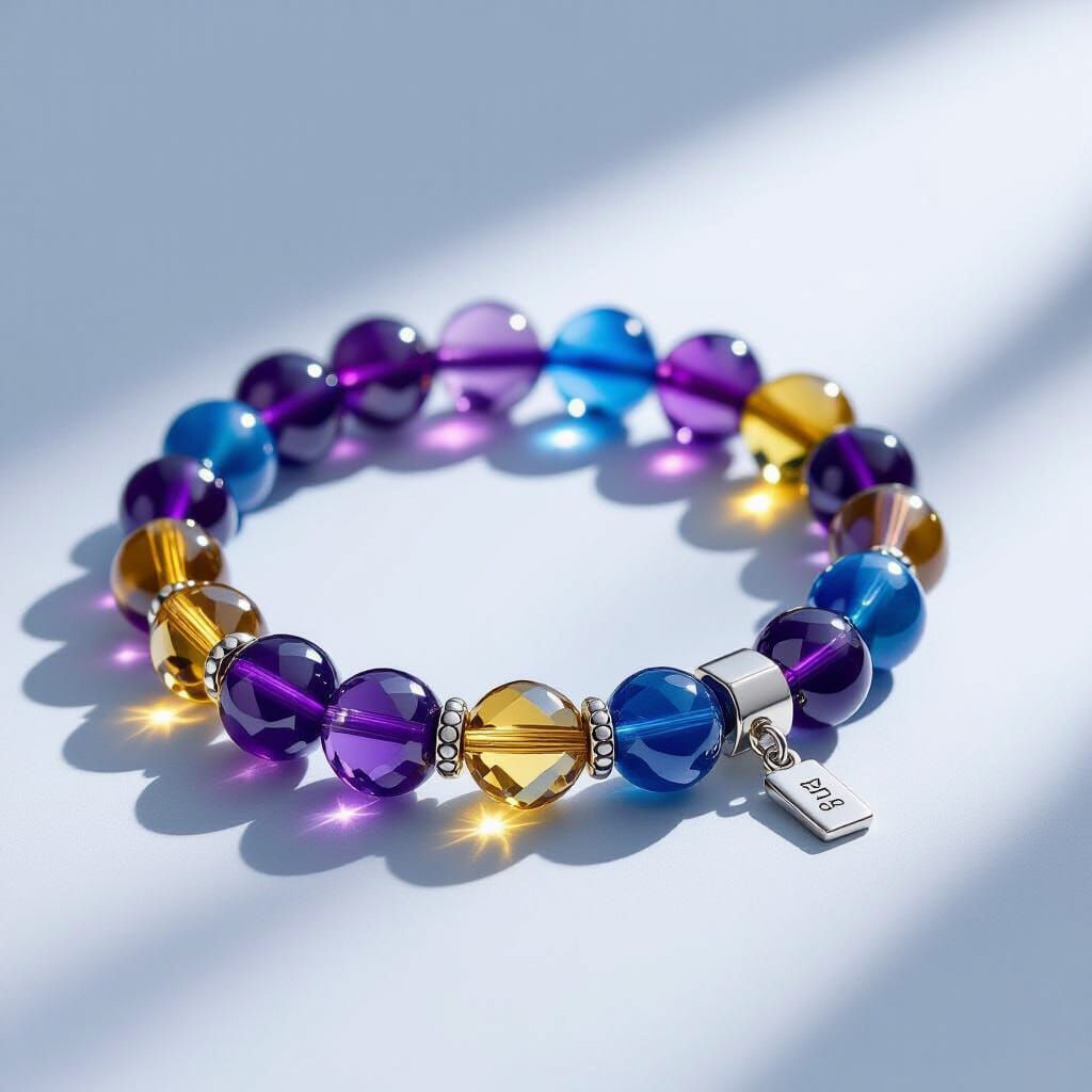 Men's Ametrine and Chalcedony Beaded Bracelet