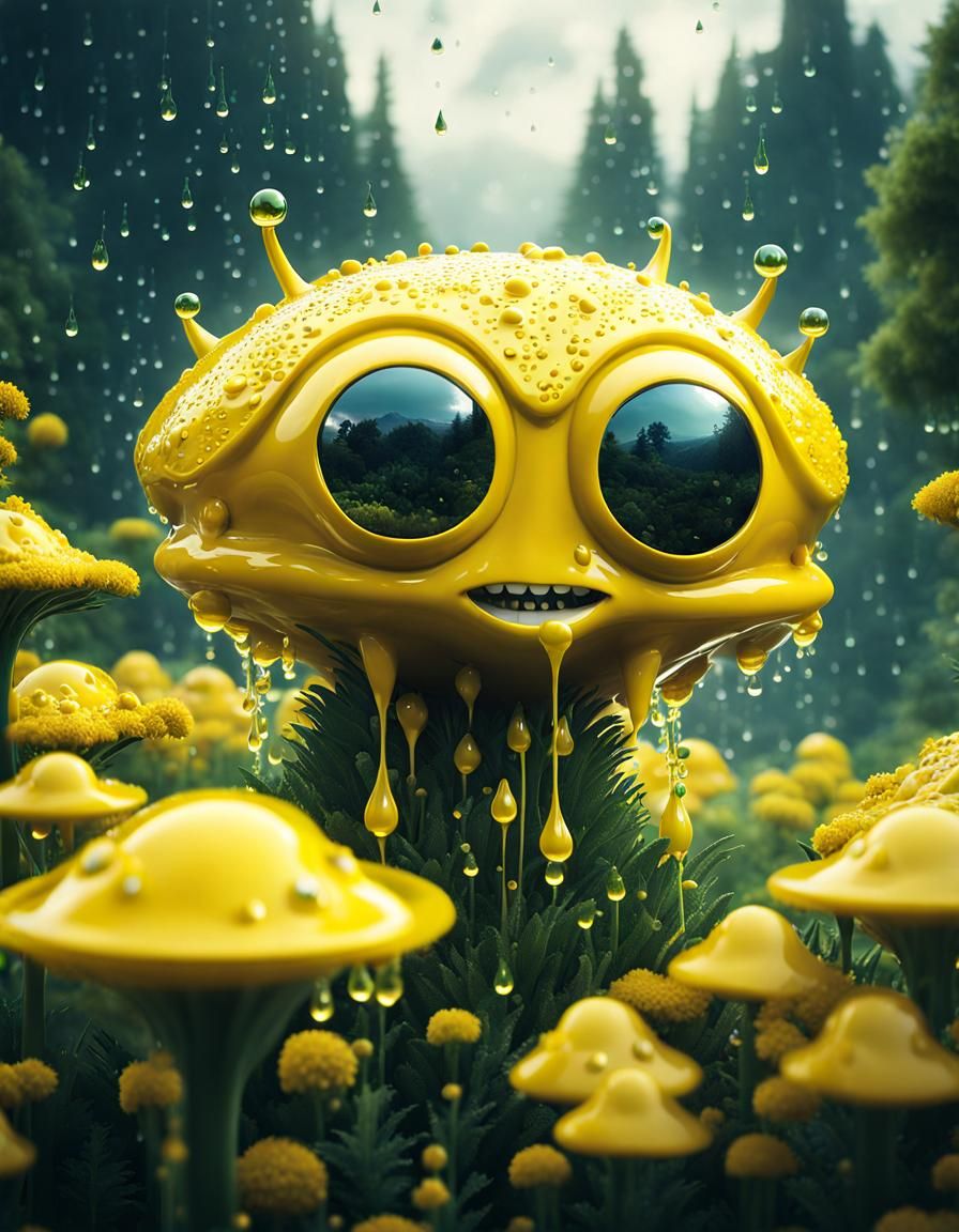 Mustard Alien Double Exposure Landscape