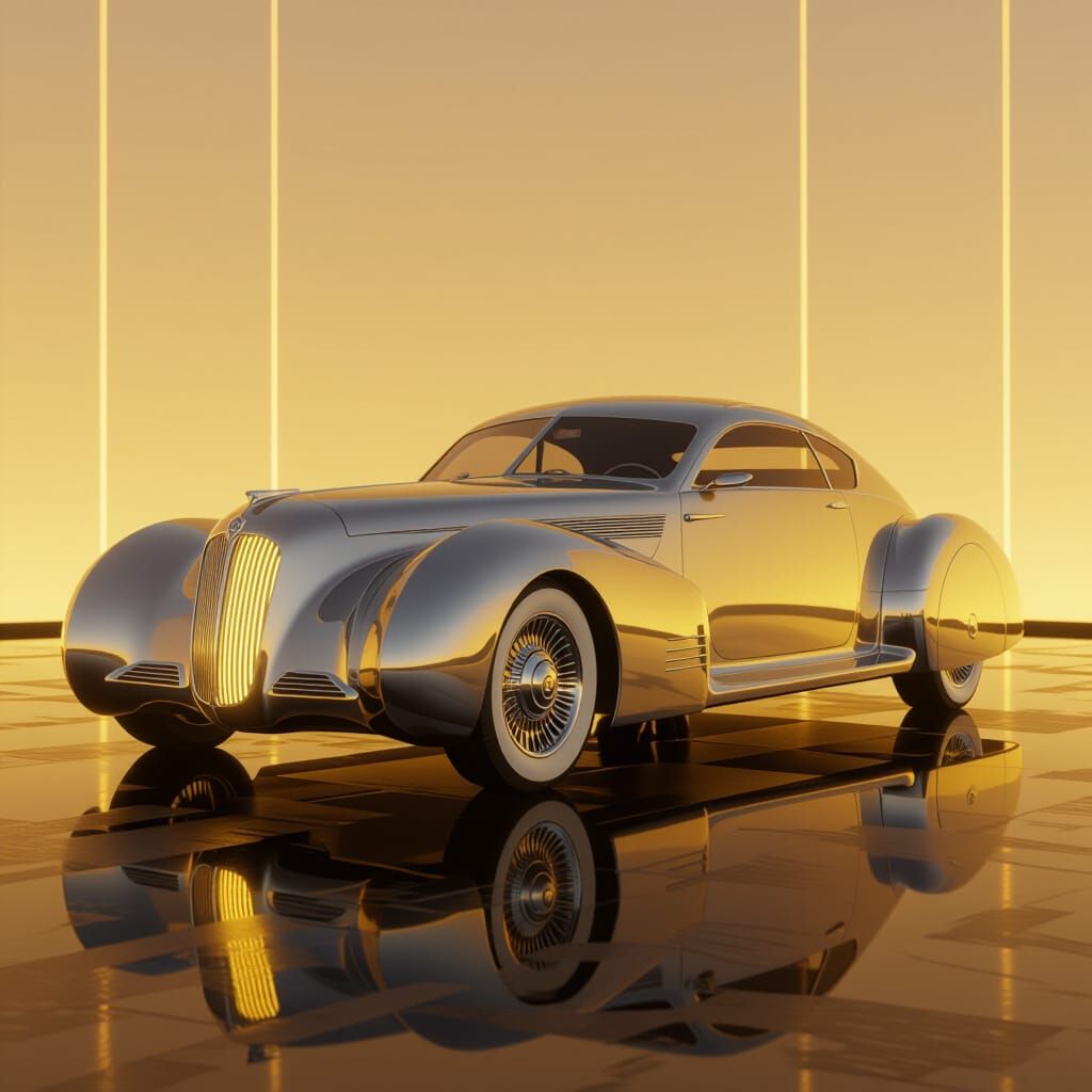 Art Deco Streamliner in Golden Light