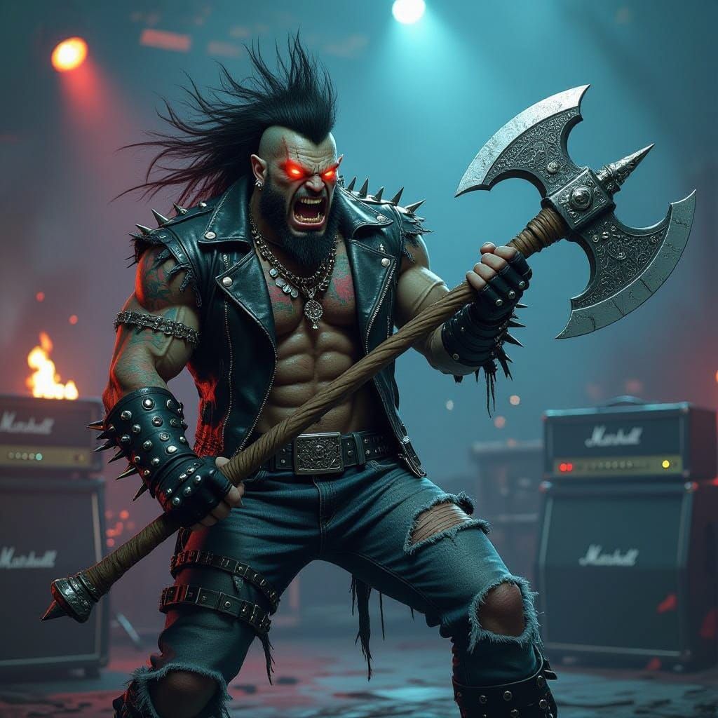 Metal Fury Half-Orc Barbarian Unleashed