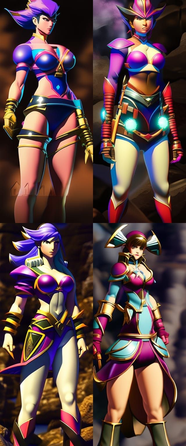 Anime Portrait of Female Bodybuilder on Japanese Beach