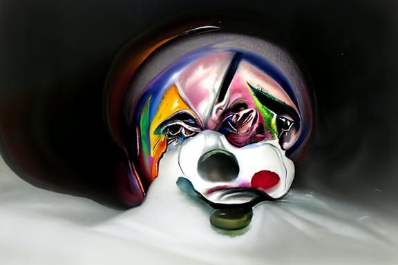 Sad Decapitated Clown in Photorealistic Precisionism